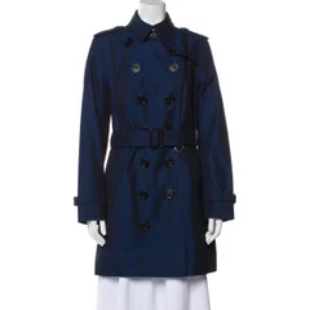 ISO Burberry Metallic Blue trench coat